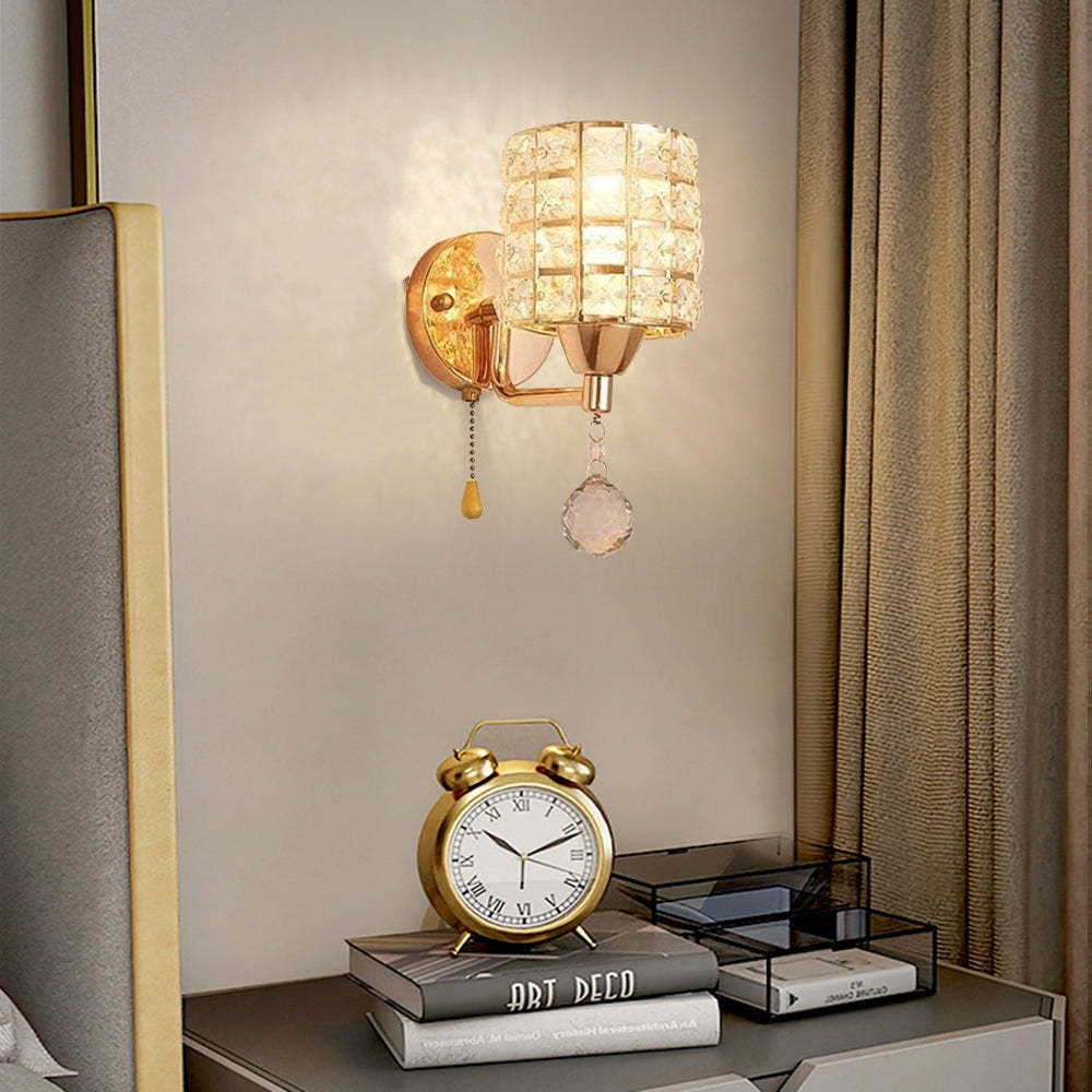 Kristy Moderne Cilinder LED Wandlamp Metaal/Crystal Goud/Chroom Slaap/Woon/Badkamer