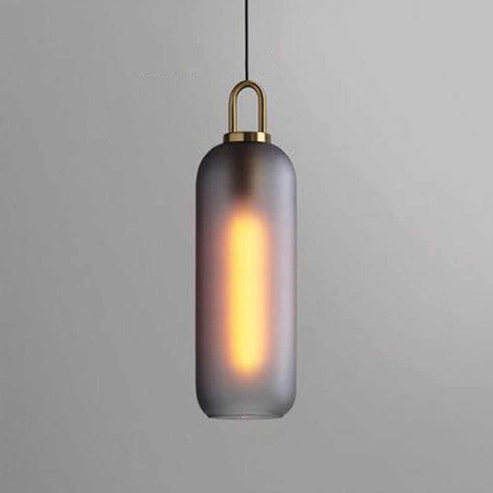 Hailie Moderne LED Hanglampen Cilinder Rookgrijs Helder Metaal Glas Eetkamer