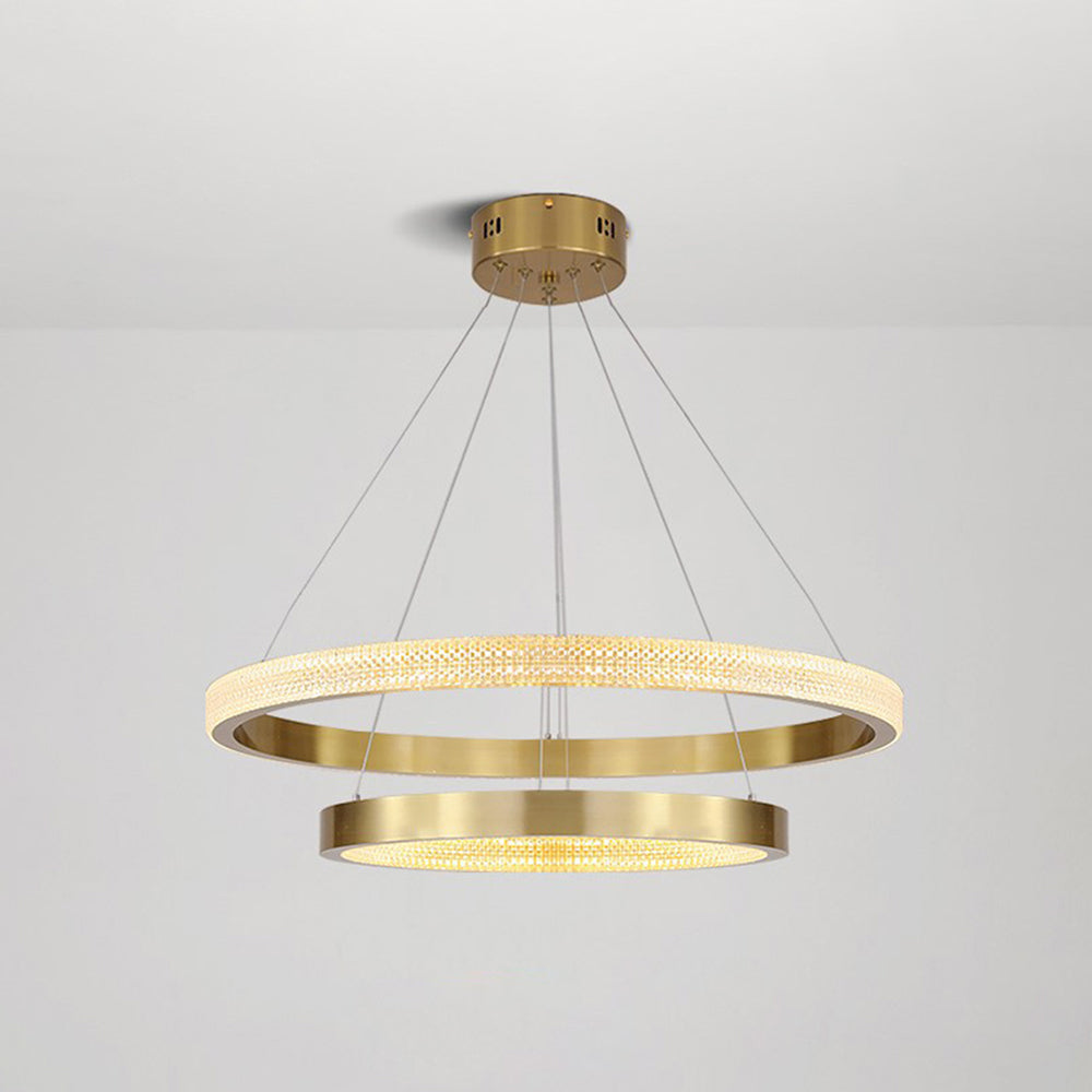 Kirsten Moderne Ronde LED Hanglamp Zwart/Goud Metaal/Arcyl Slaap/Woon/Eetkamer